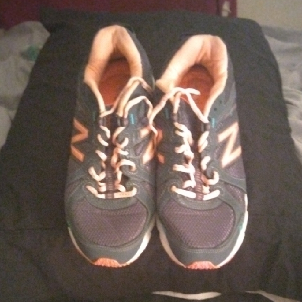New Balance Navy and Peach Athletic Shoes